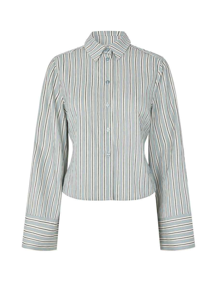 Kalana Blouse van MbyM, kleur Smoke Blue Kleo Stripe