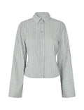 Kalana Blouse van MbyM, kleur Smoke Blue Kleo Stripe