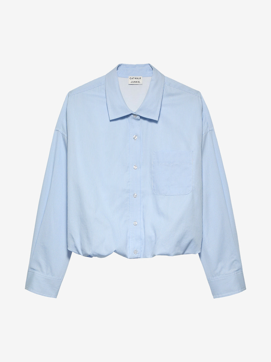 Tuck In Blouse van Catwalk Junkie, kleur Chambray Blue