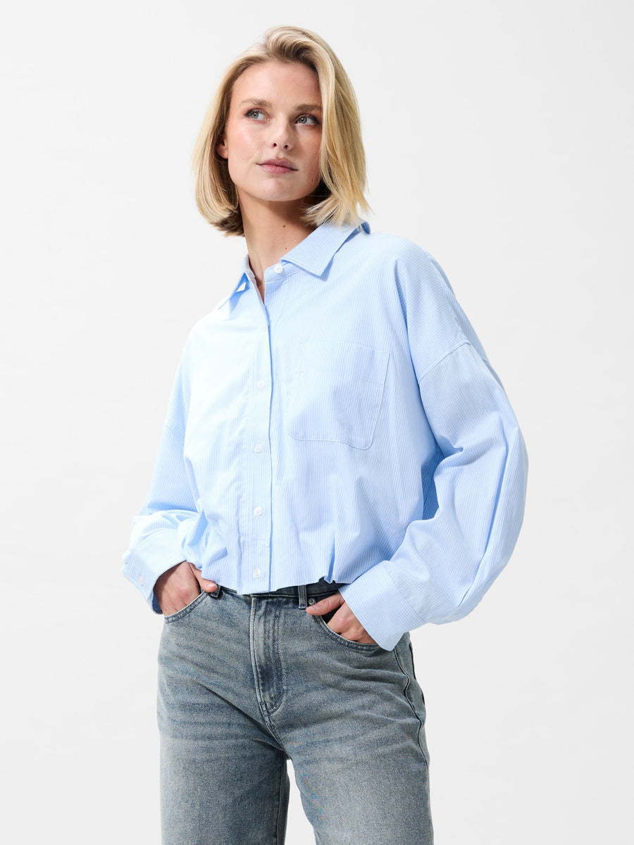 Tuck In Blouse van Catwalk Junkie, kleur Chambray Blue
