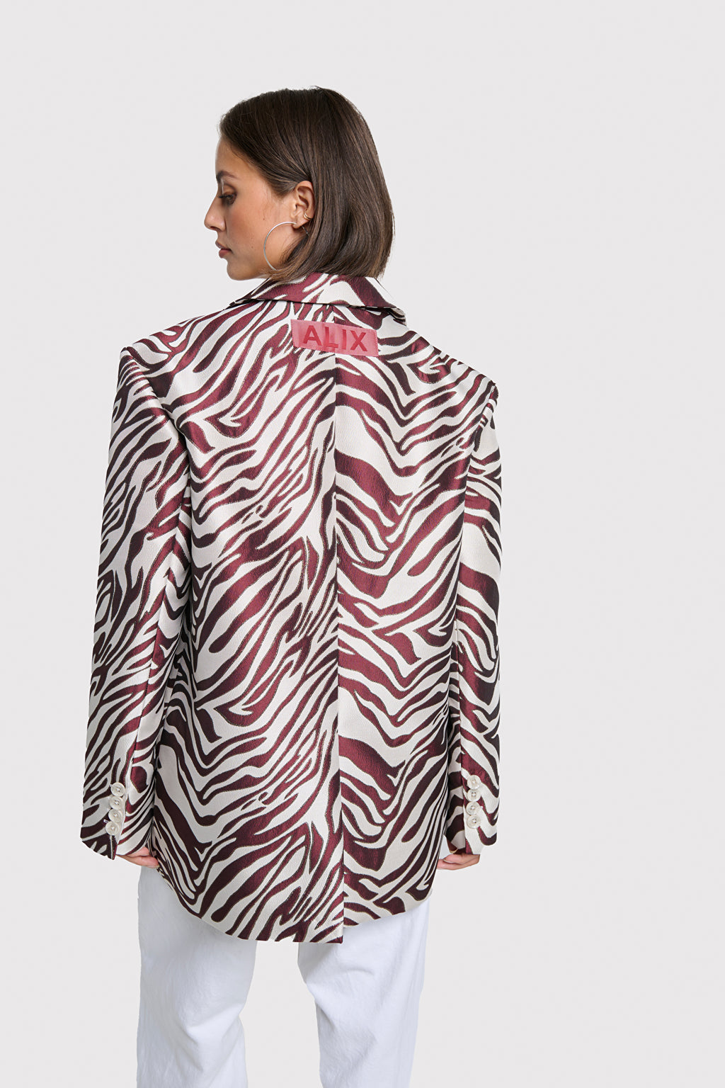 Jacquard Blazer van ALIX The Label, kleur Bordeaux