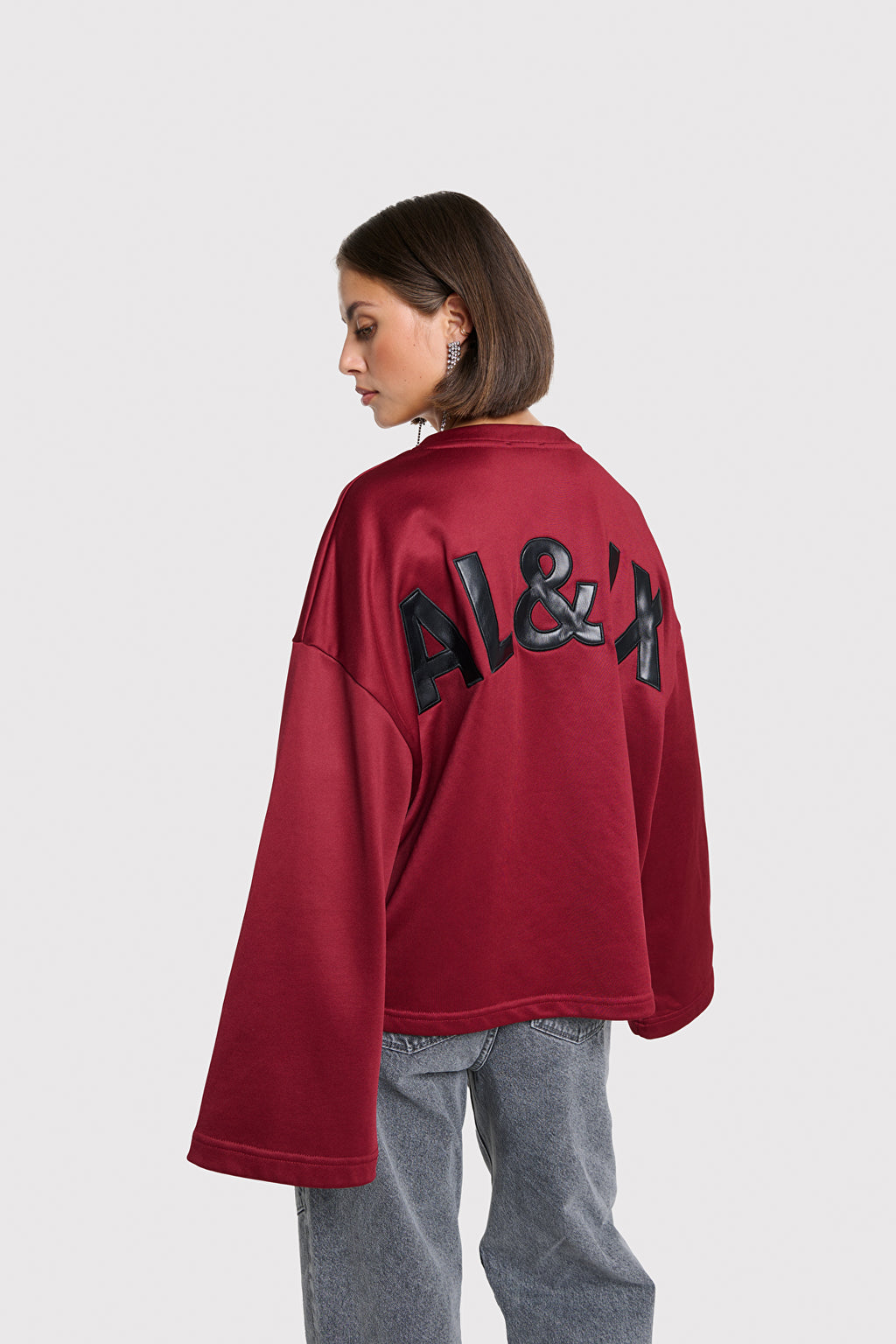 Baseball Sweater van ALIX The Label, kleur Bordeax
