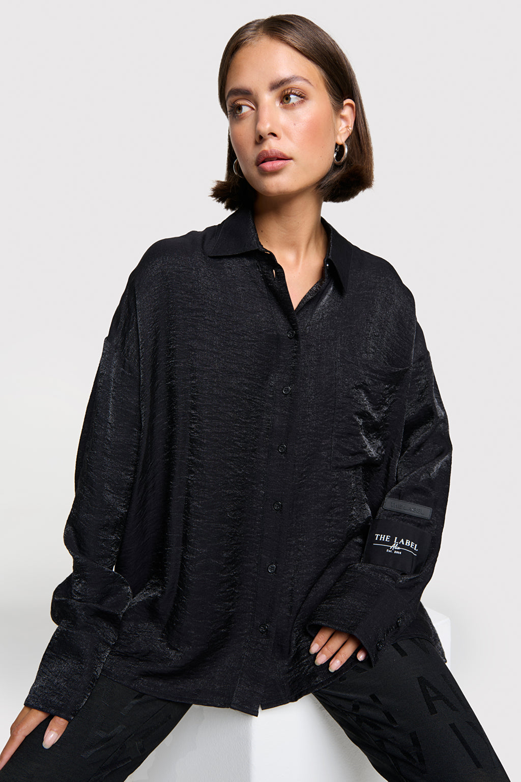 Oversized Sparkle Blouse van ALIX The Label, kleur Black