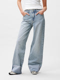 Loose Fit Jeans With Fold van Catwalk Junkie, kleur Light Blue