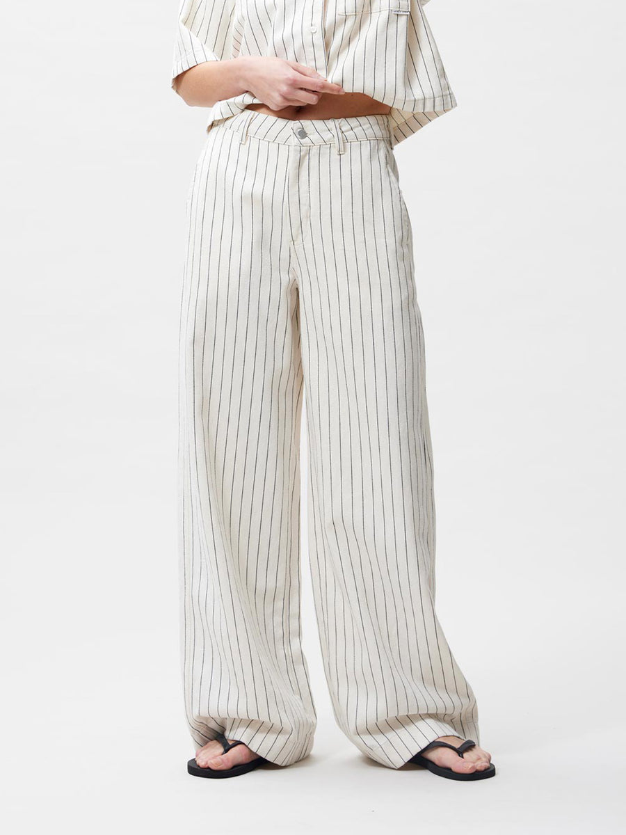 Wide Leg Striped Jeans van Catwalk Junkie, kleur Ecru