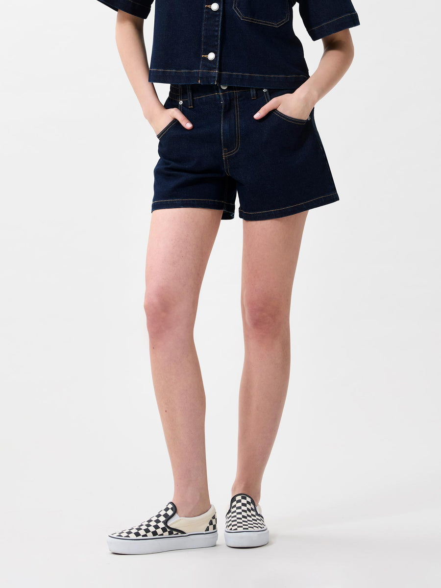 Denim Shorts With Elastic Waistband van Catwalk Junkie, kleur Dark Blue