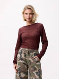 Lace Long Sleeve van Catwalk Junkie, kleur Merlot