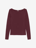 Boatneck Rib Long Sleeve van Catwalk Junkie, kleur Merlot