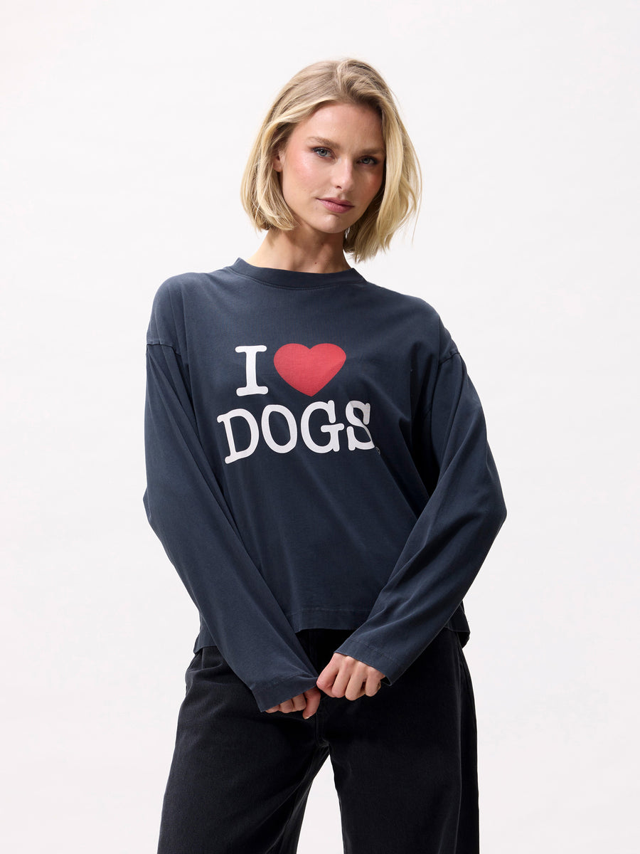 Graphic Dog Long Sleeve van Catwalk Junkie, kleur Dark Grey