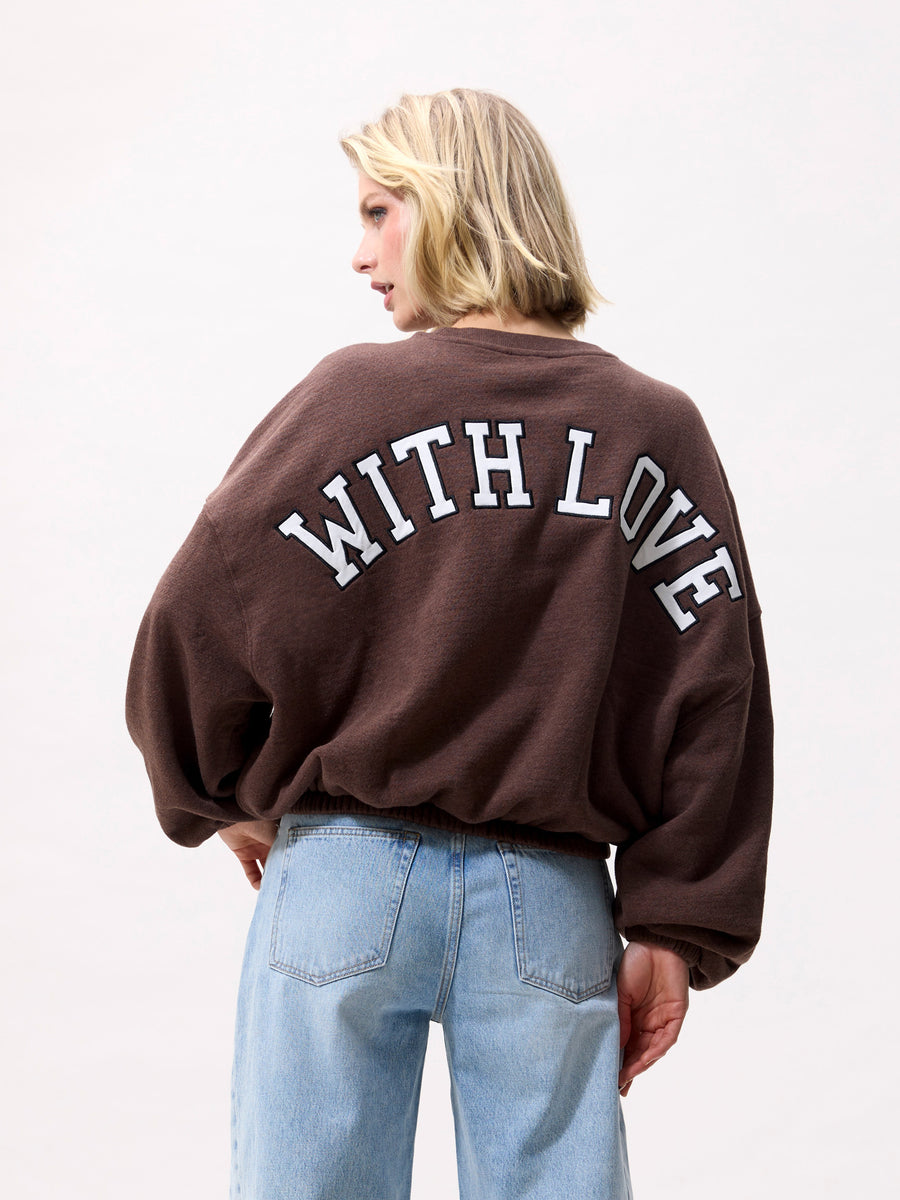Oversized Graphic Sweater van Catwalk Junkie, kleur Rocky Road