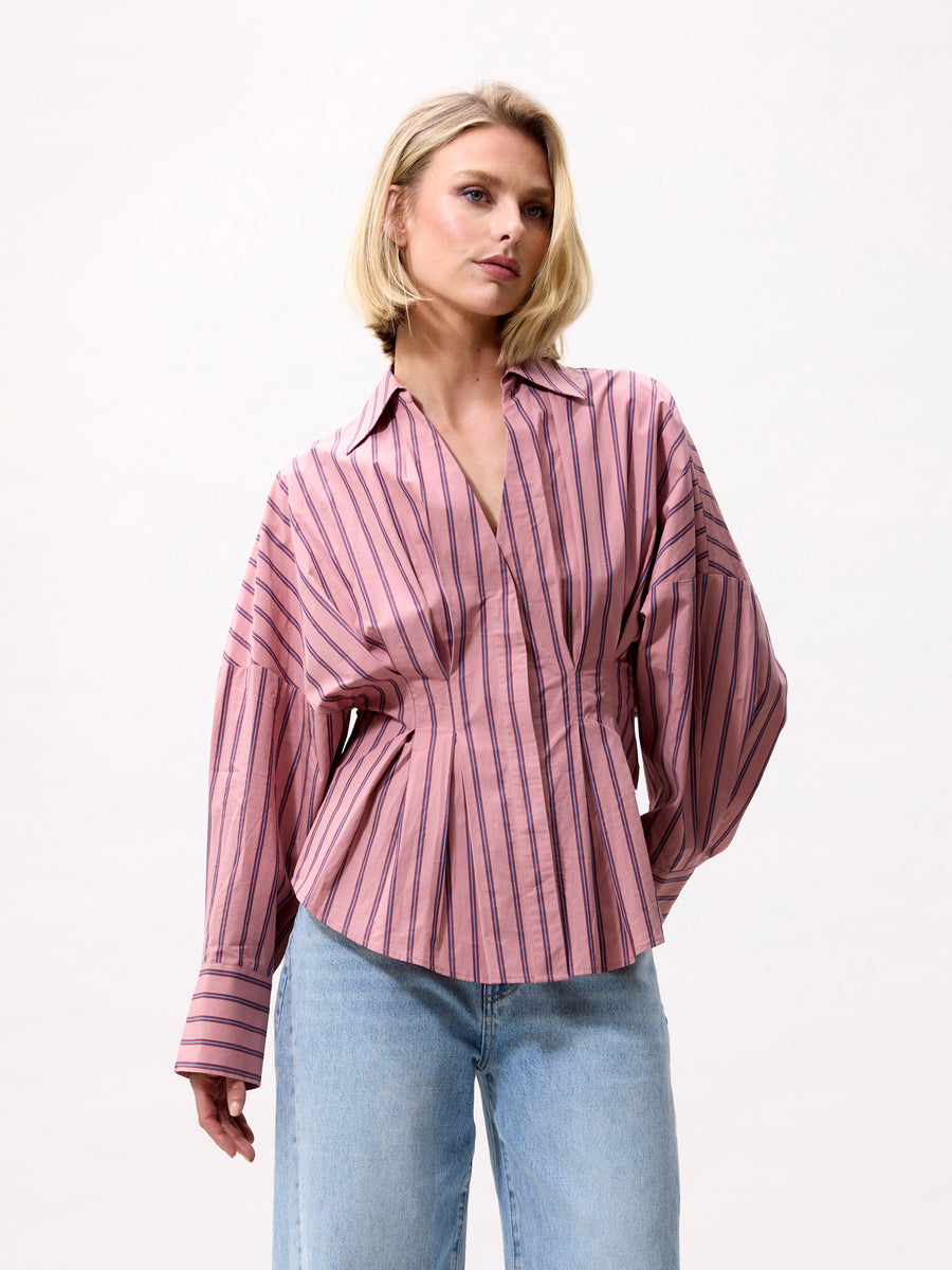 Blouse With Waist Pleats van Catwalk Junkie, kleur Pink Sky