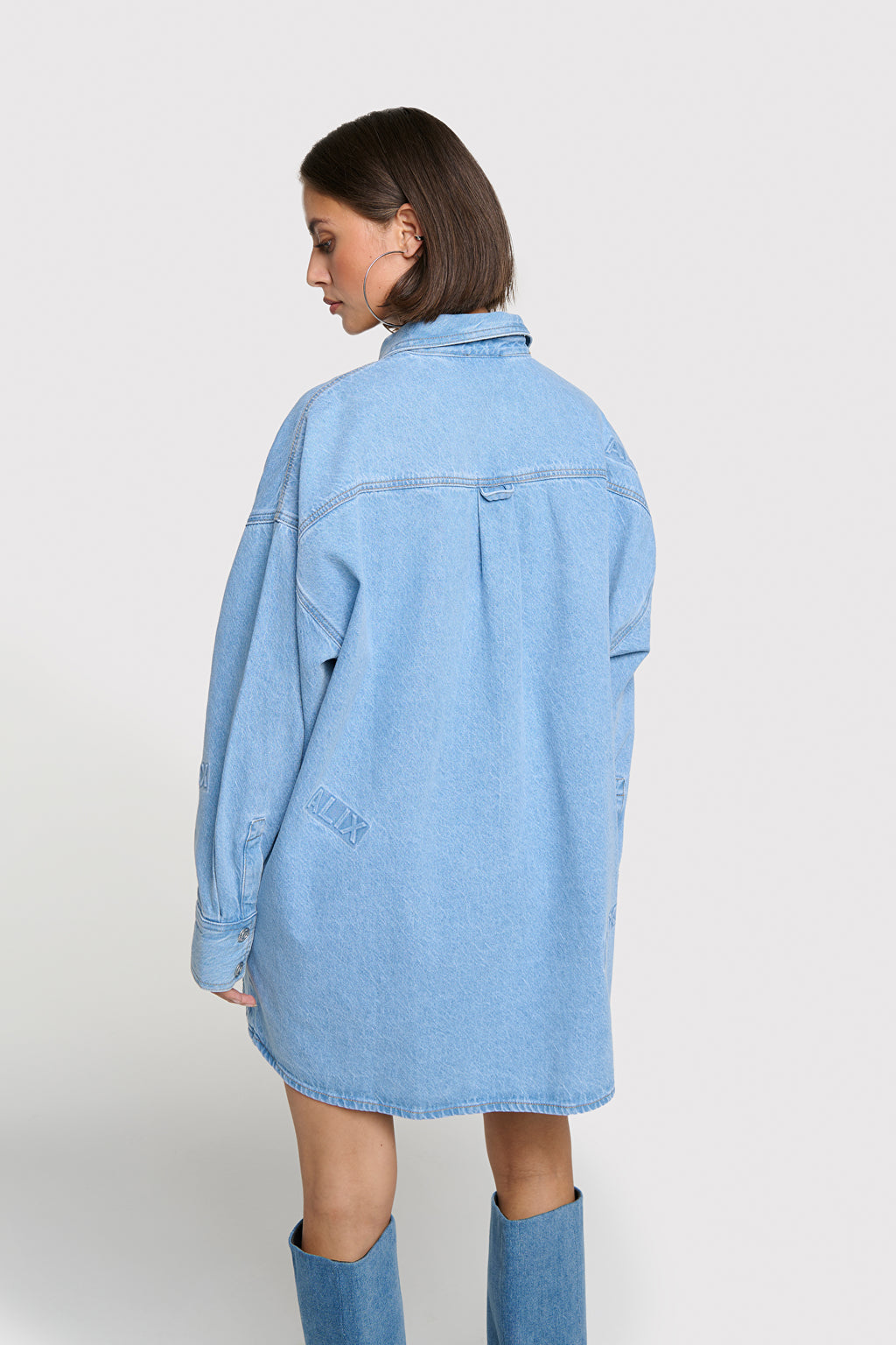 Denim Blouse van ALIX The Label, kleur Light Blue Denim