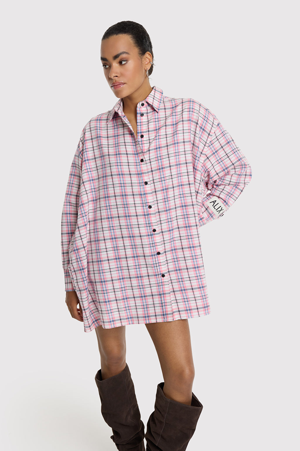 Woven Check Dress van ALIX The Label, kleur Multi Colour