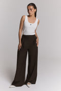 Wide Leg Pants van ALIX The Label, kleur Deep Brown