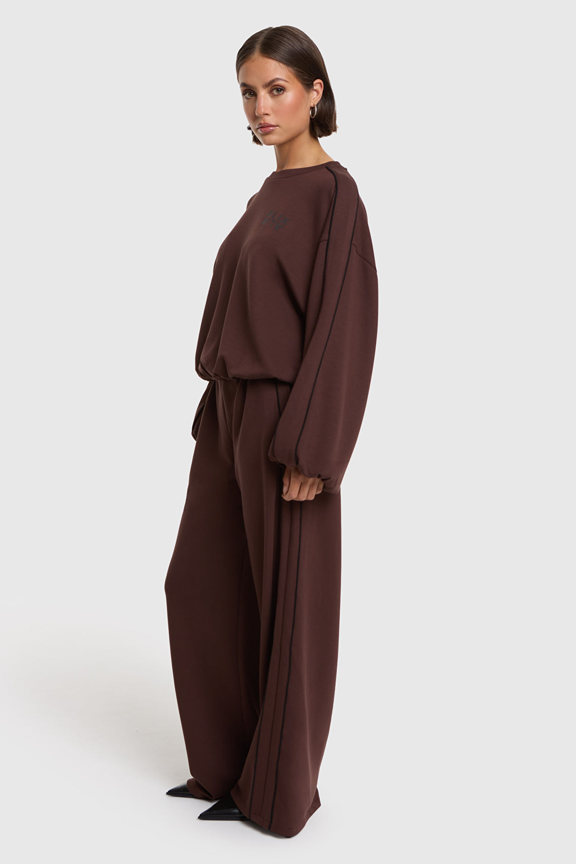 Pipings Pants van ALIX The Label, kleur Warm Brown