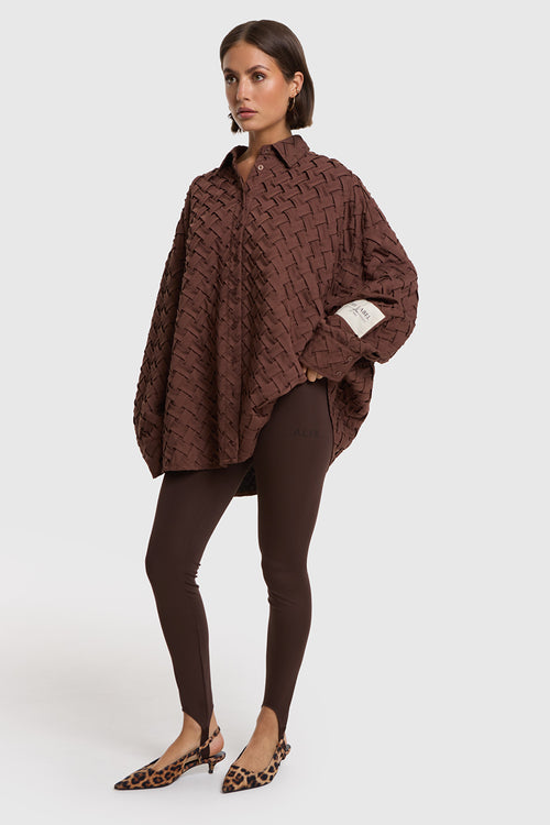 Clean Legging van ALIX The Label, kleur Deep Brown