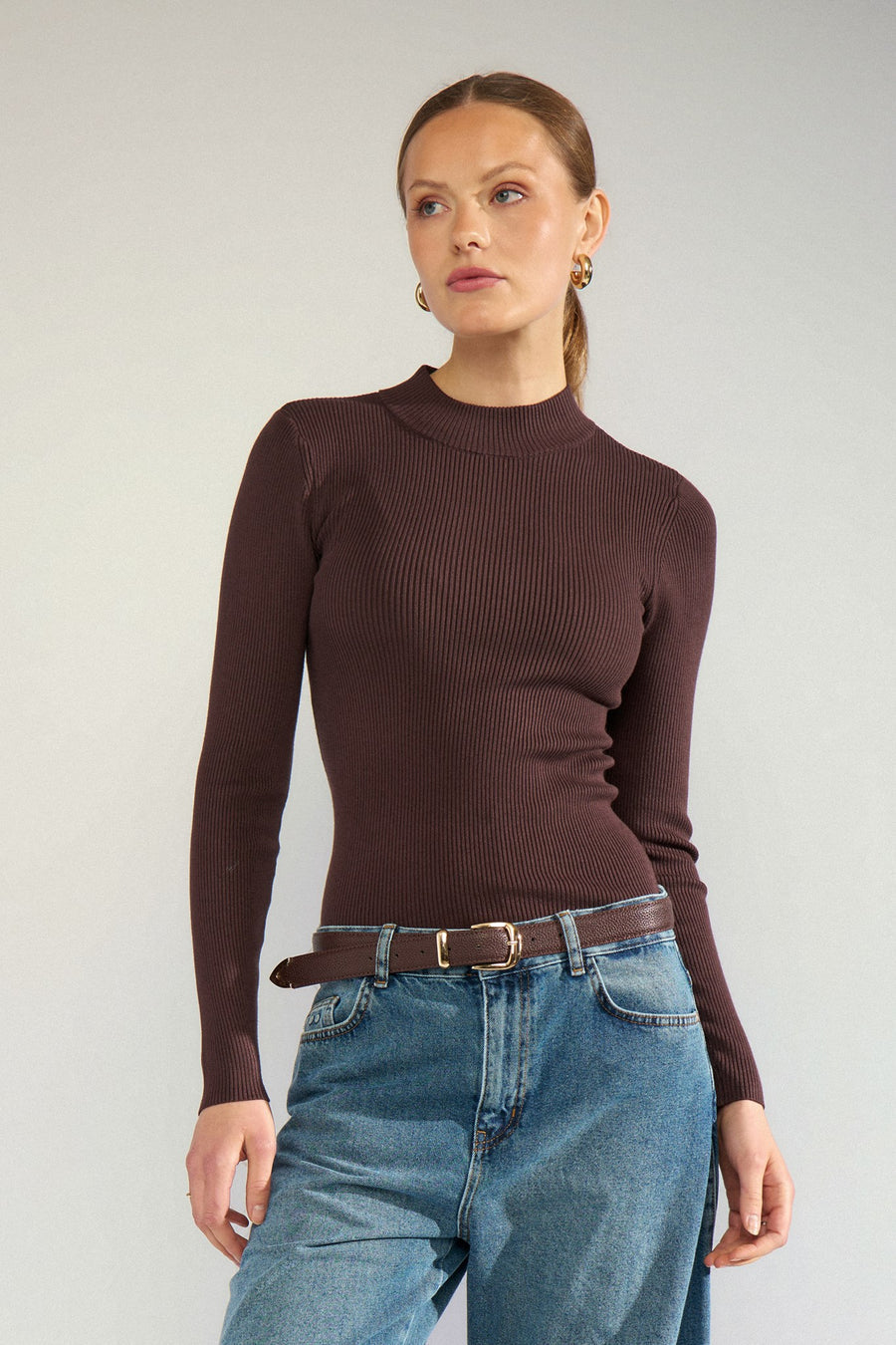 Nubia Ls Pullover van Nümph, kleur Black Coffee