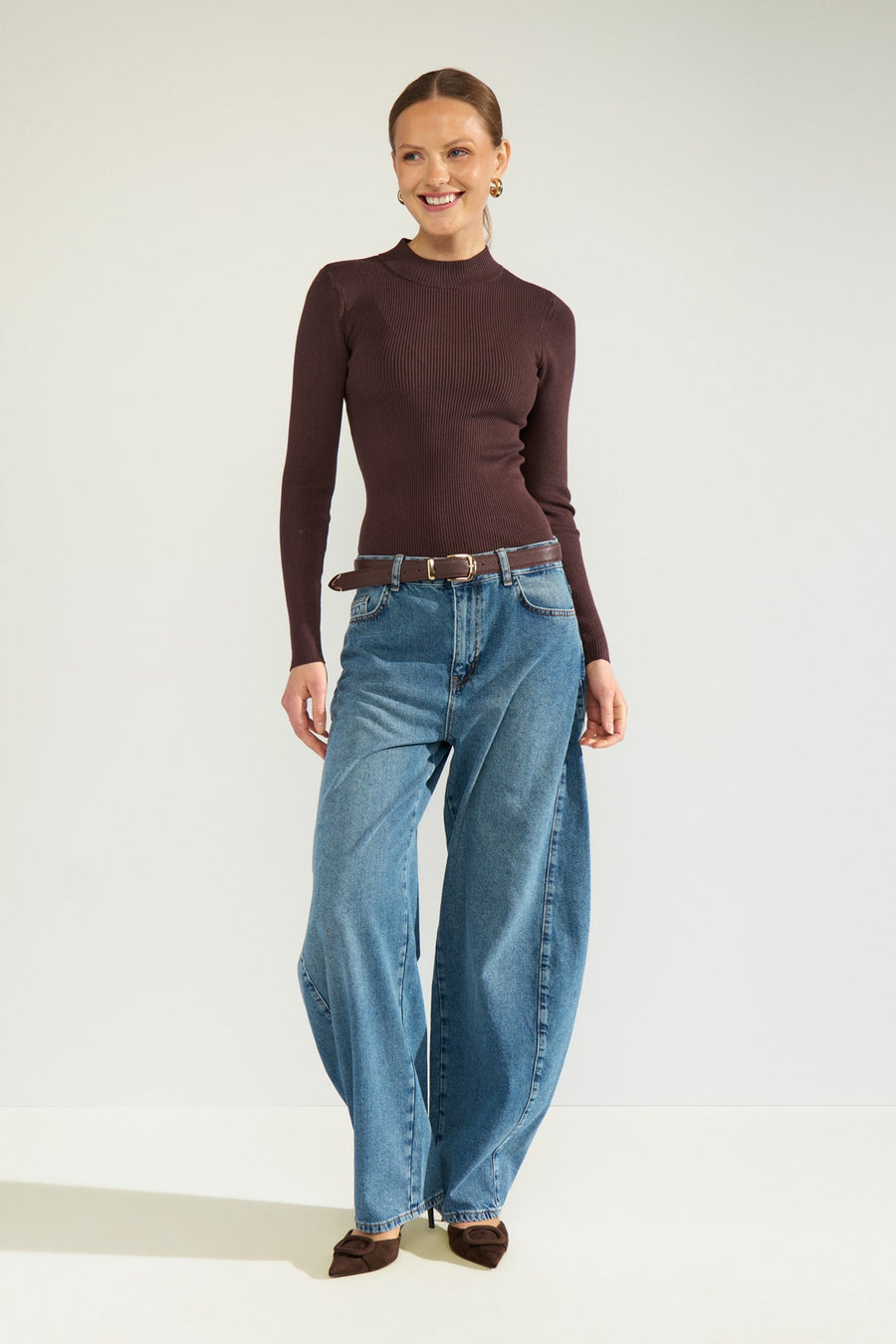 Nubia Ls Pullover van Nümph, kleur Black Coffee