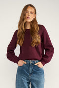 Nubir Solid Pullover van Nümph, kleur Fig