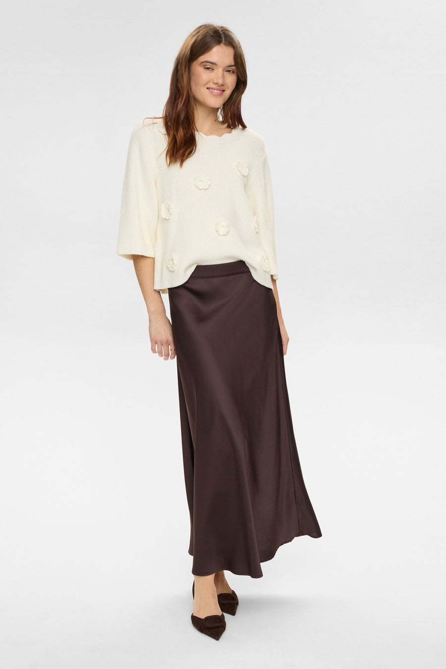 Nuamelia Skirt van Nümph, kleur Black Coffee