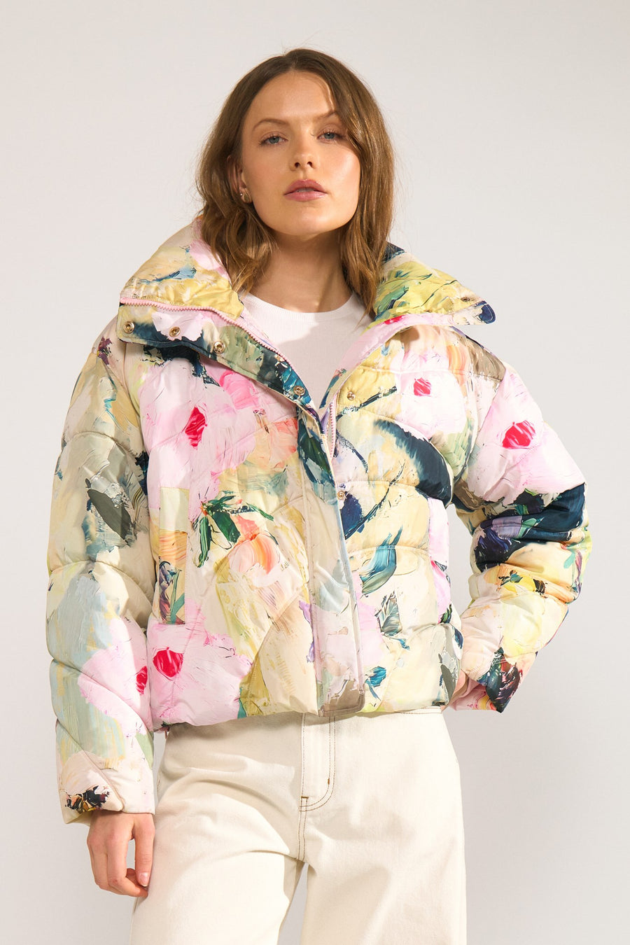 Nudagmar Short Puffer Jacket van Nümph, kleur Pink Lady