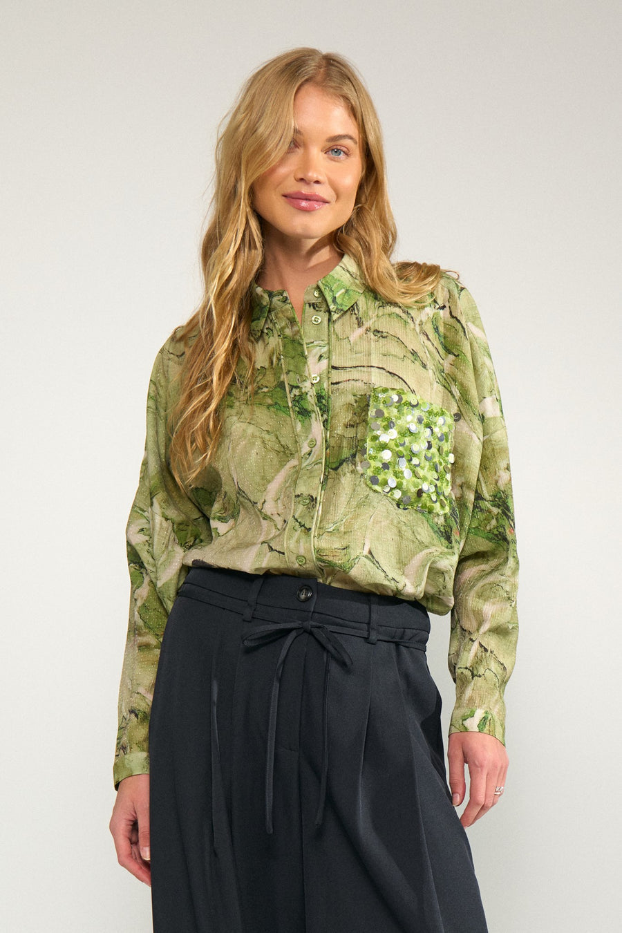 Numarla Shirt van Nümph, kleur Calla Green