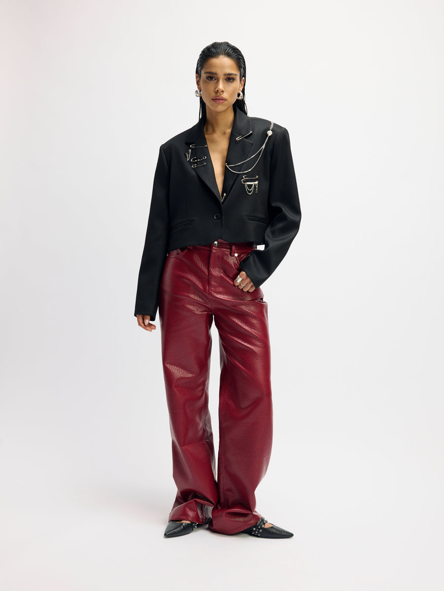 Wide Leg Pants Esmee van Refined Department, kleur Bordeaux