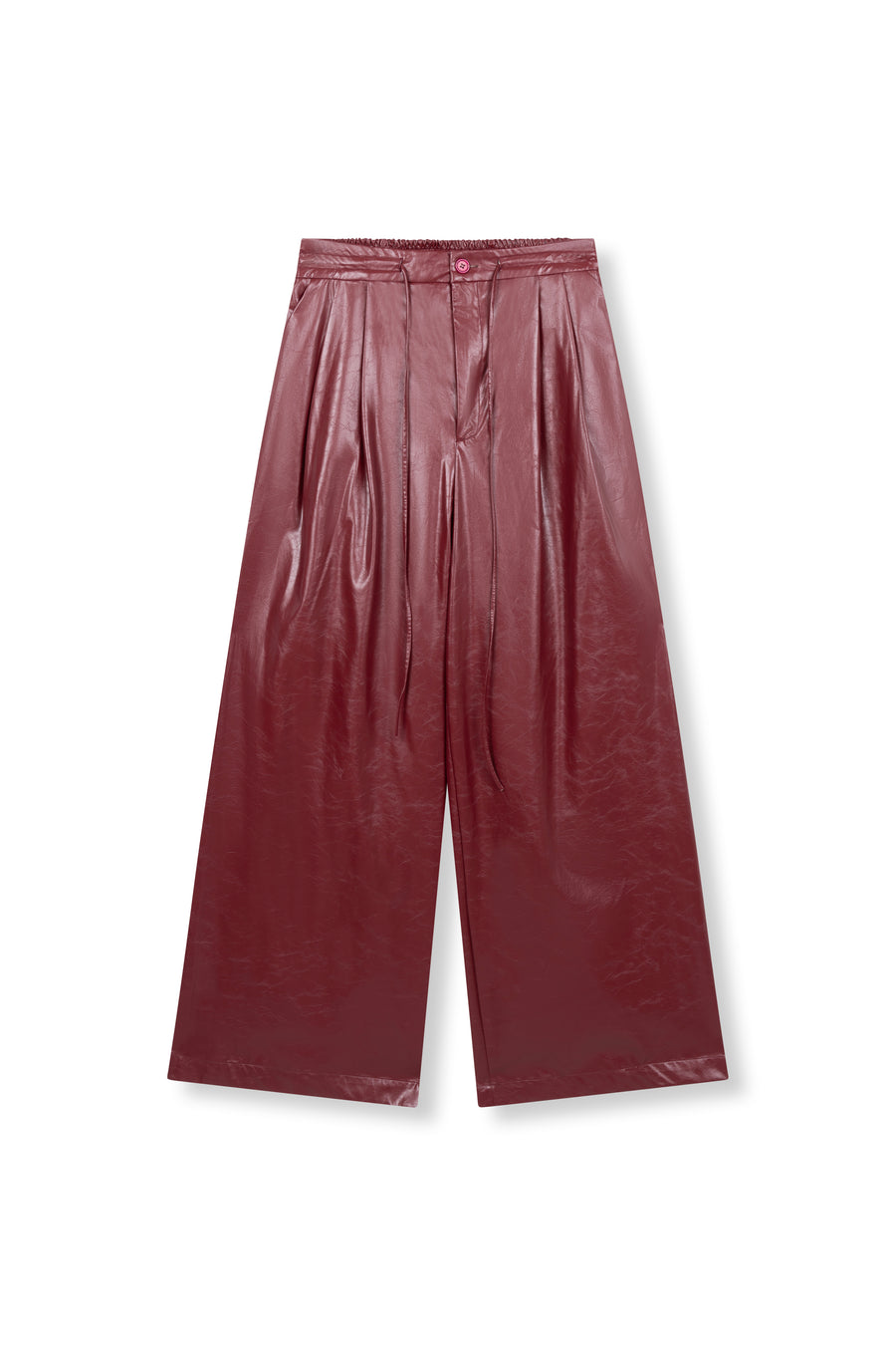 Pu Pants Bibi van Refined Department, kleur Bordeaux