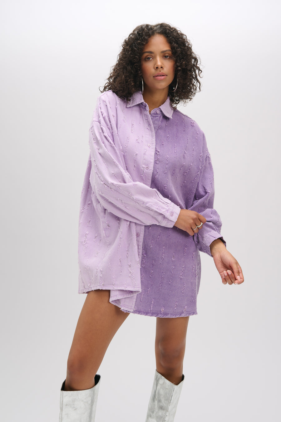 Denim Blouse Lolay van Refined Department, kleur Purple