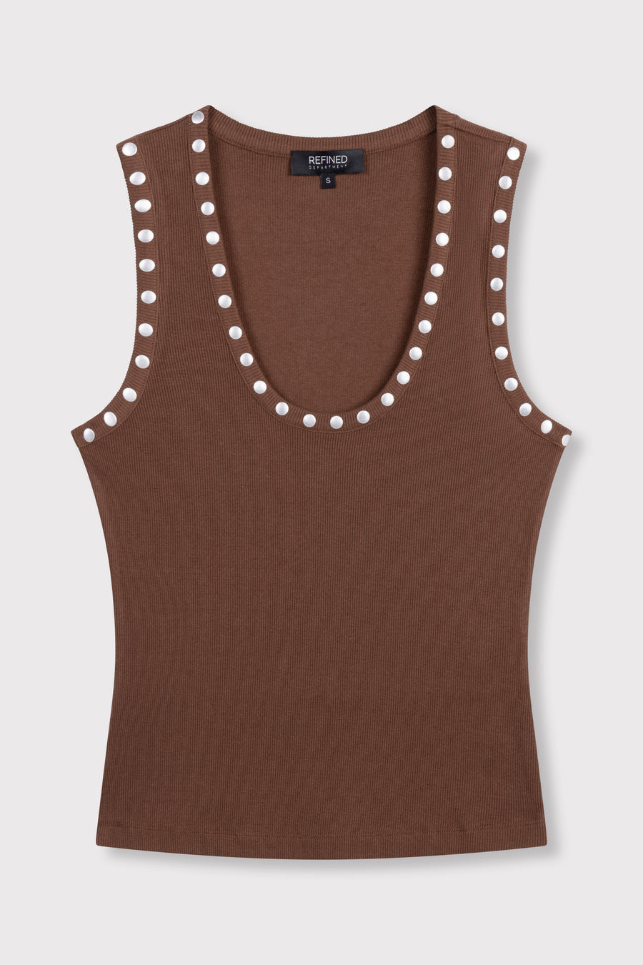 Tanktop Bente van Refined Department, kleur Choc Brown