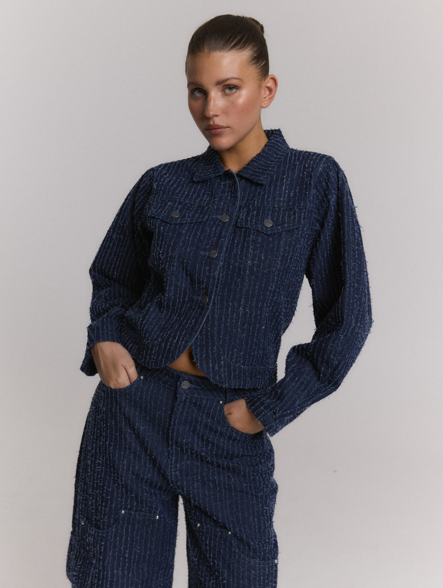 Ayla Jacket van Refined Department, kleur Blue Denim