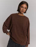 Senna Sweater van Refined Department, kleur Choc Brown