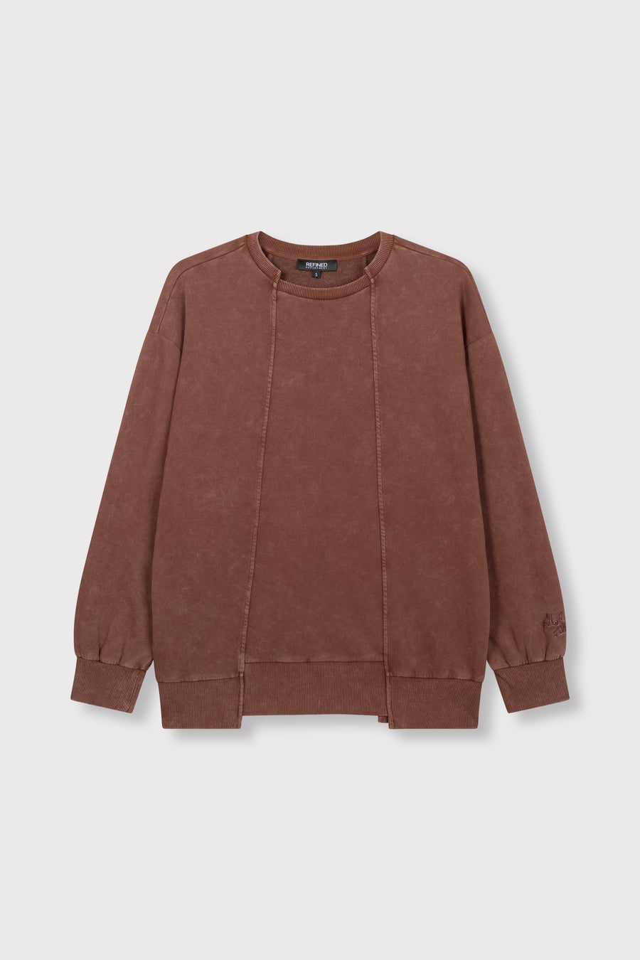 Senna Sweater van Refined Department, kleur Choc Brown