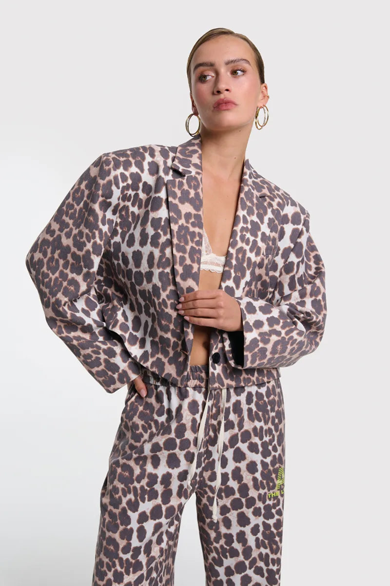 Animal Cropped Blazer van ALIX The Label, kleur Animal