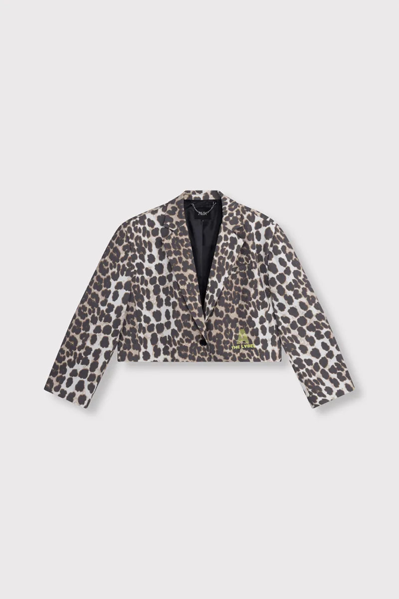 Animal Cropped Blazer van ALIX The Label, kleur Animal