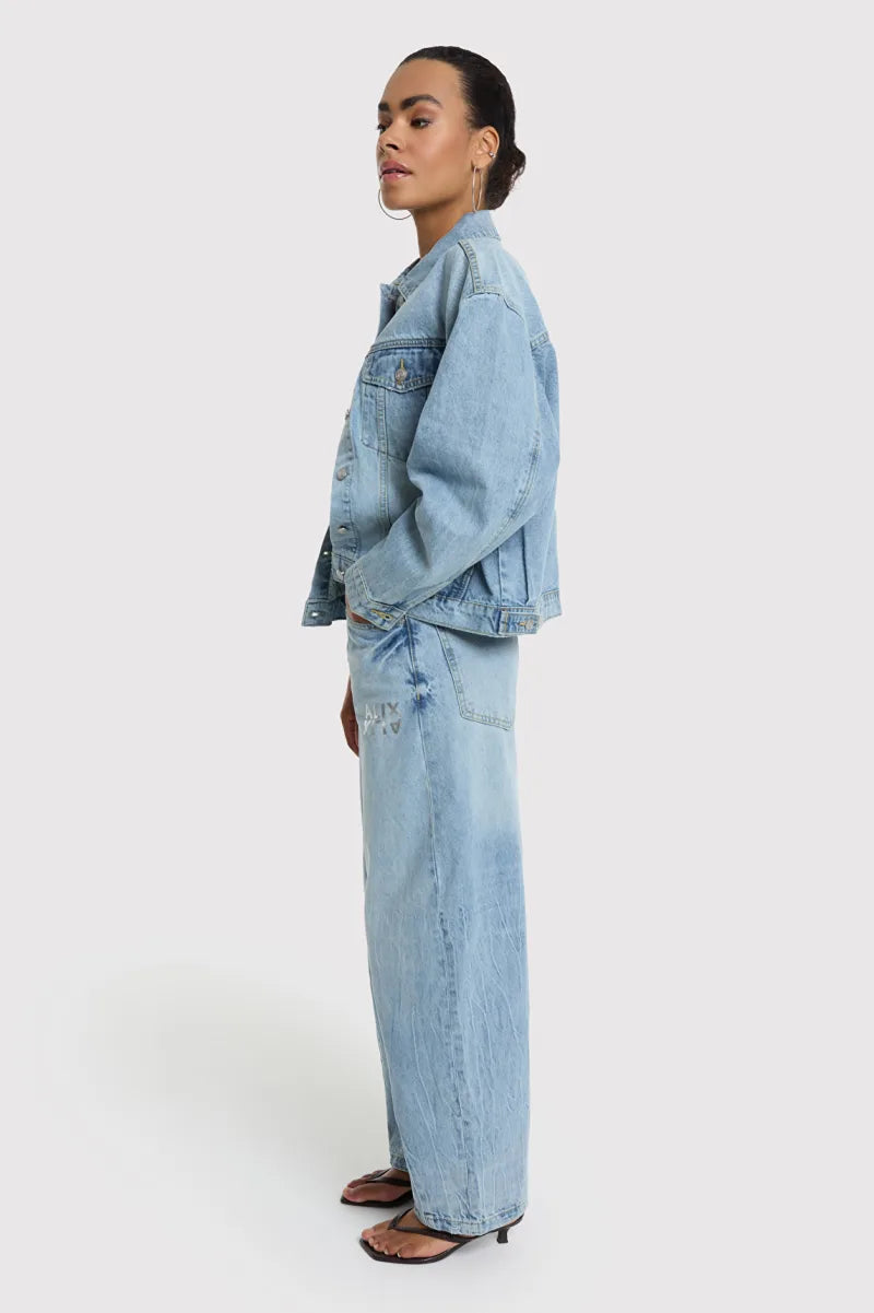 Barrel Denim Pants van ALIX The Label, kleur Light Blue Denim