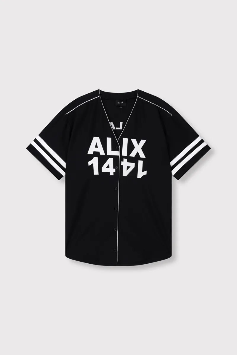 Baseball Shirt Dress van ALIX The Label, kleur Black
