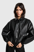 Braided Faux Leather Jacket van ALIX The Label, kleur Black