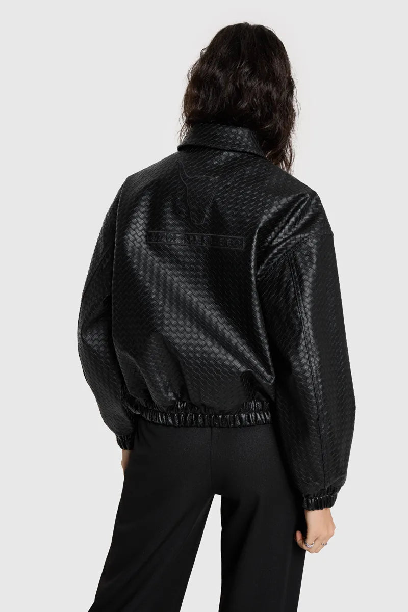Braided Faux Leather Jacket van ALIX The Label, kleur Black