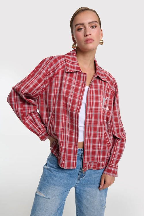 Checked Bomber van ALIX The Label, kleur Cerise