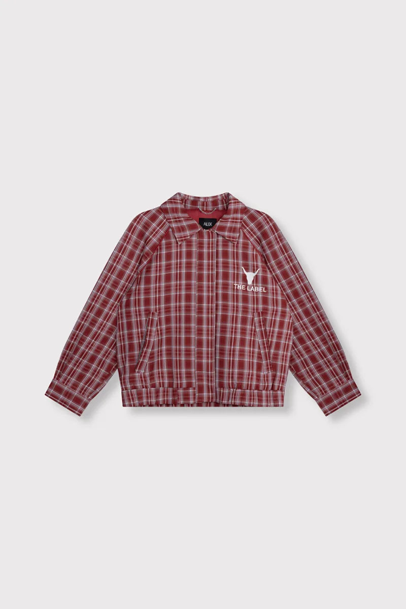 Checked Bomber van ALIX The Label, kleur Cerise