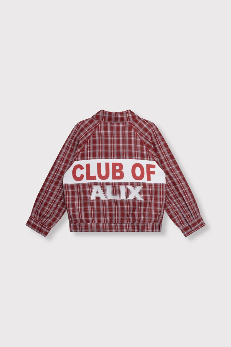 Checked Bomber van ALIX The Label, kleur Cerise