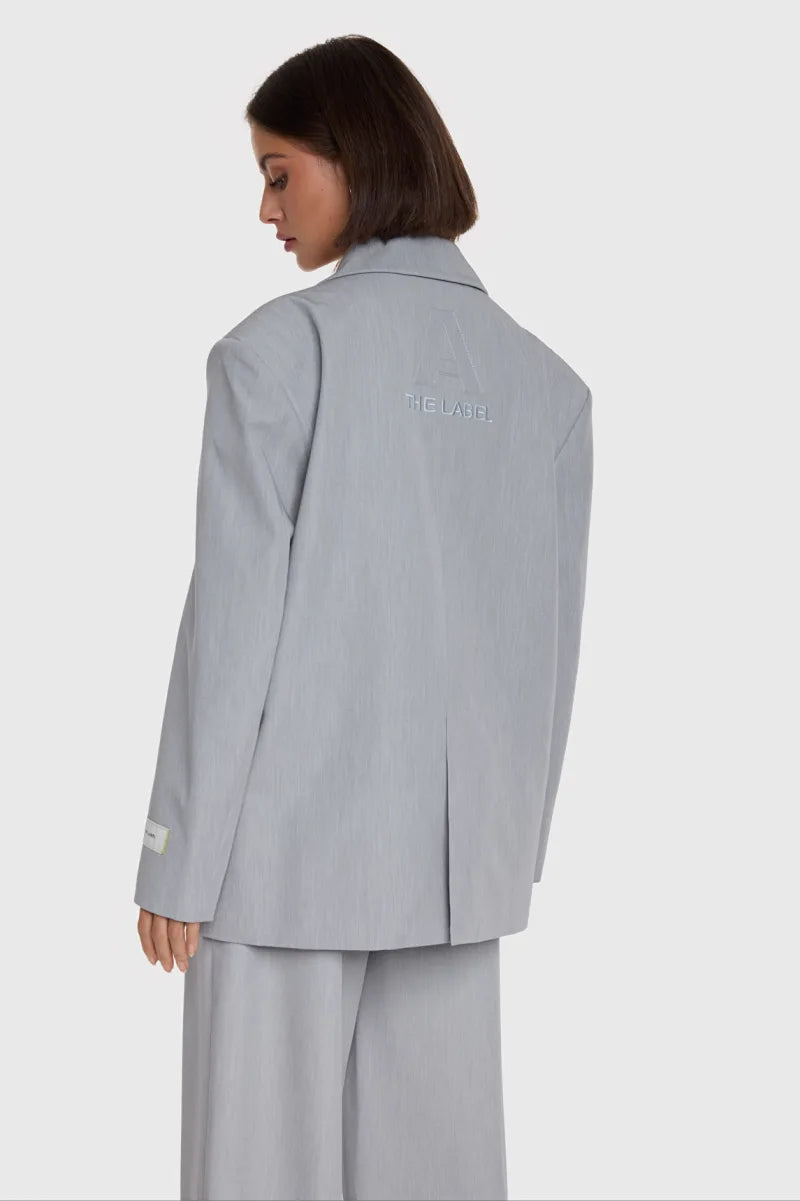 Clean Mix Blazer van ALIX The Label, kleur Soft Grey Melange