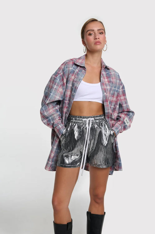Crinkle Shorts van ALIX The Label, kleur Silver