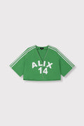 Cropped Baseball Shirt van ALIX The Label, kleur Bright Green