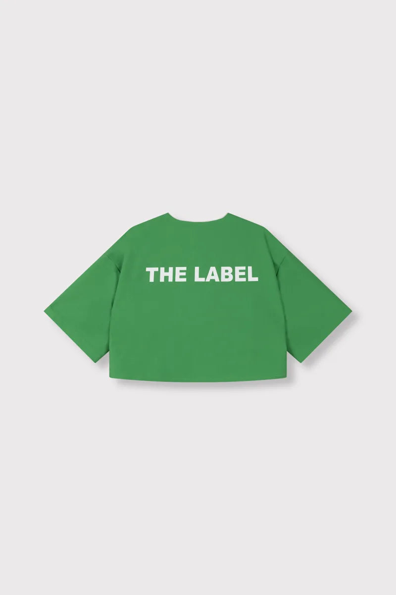 Cropped Baseball Shirt van ALIX The Label, kleur Bright Green