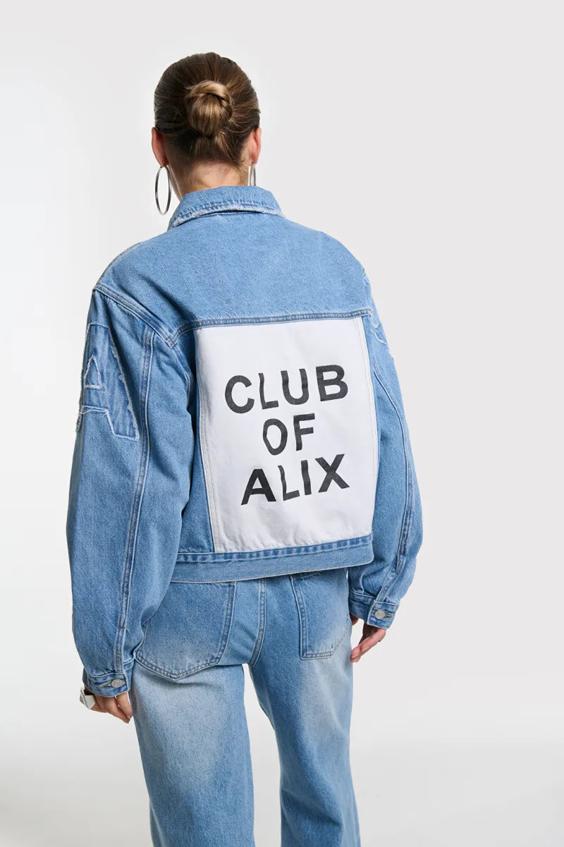 Denim Patch Jacket van ALIX The Label, kleur Denim Blue