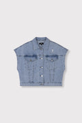 Denim Waistcoat van ALIX The Label, kleur Light Blue Denim