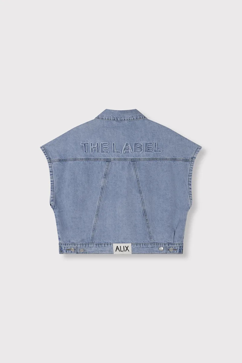 Denim Waistcoat van ALIX The Label, kleur Light Blue Denim