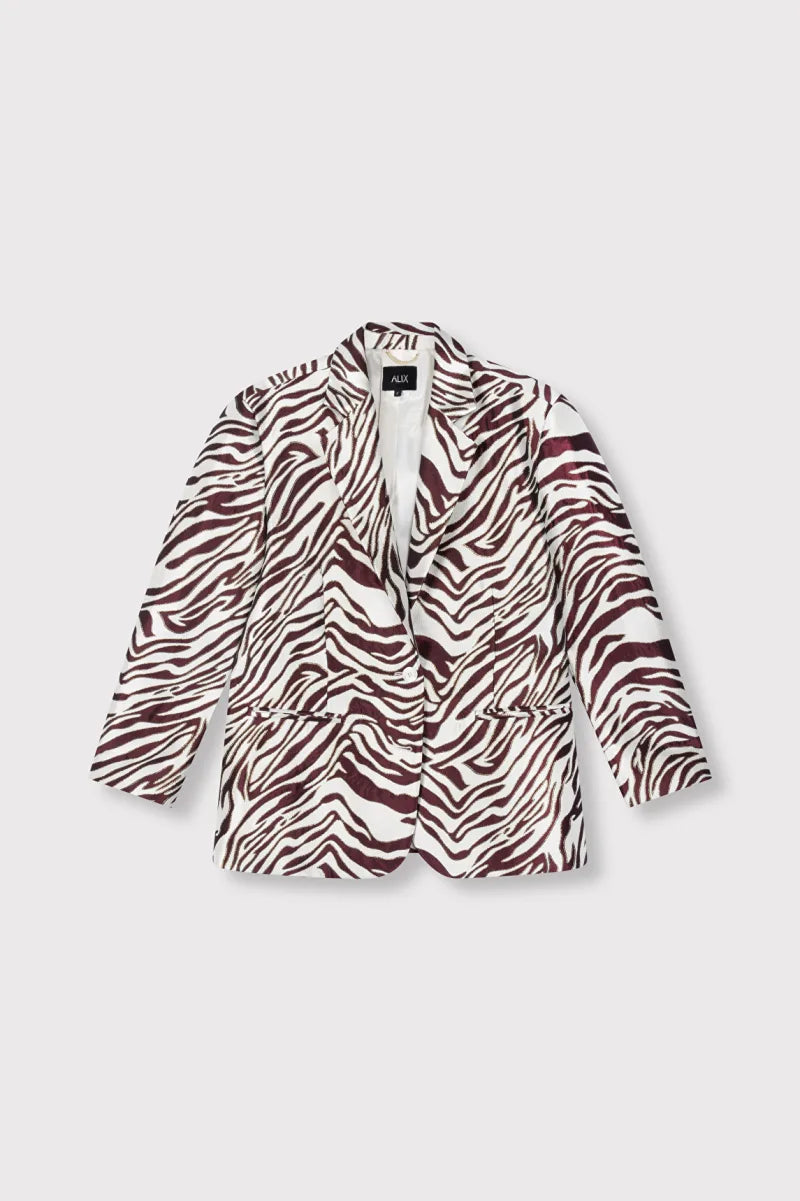 Jacquard Blazer van ALIX The Label, kleur Bordeaux